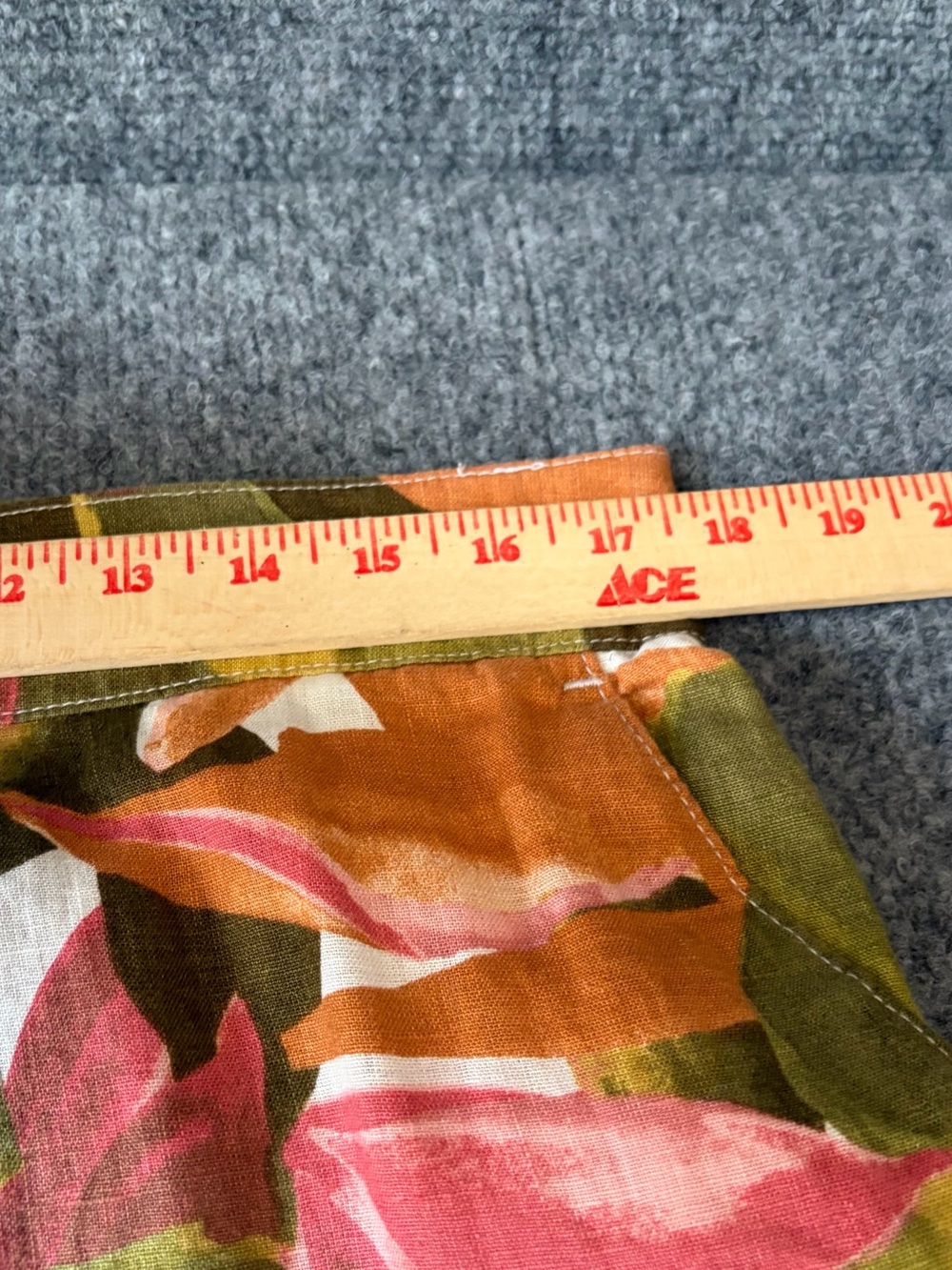 Tahari Olive, Orange & Pink Leaf-Print Wide-Leg Capris - Picture 8 of 12